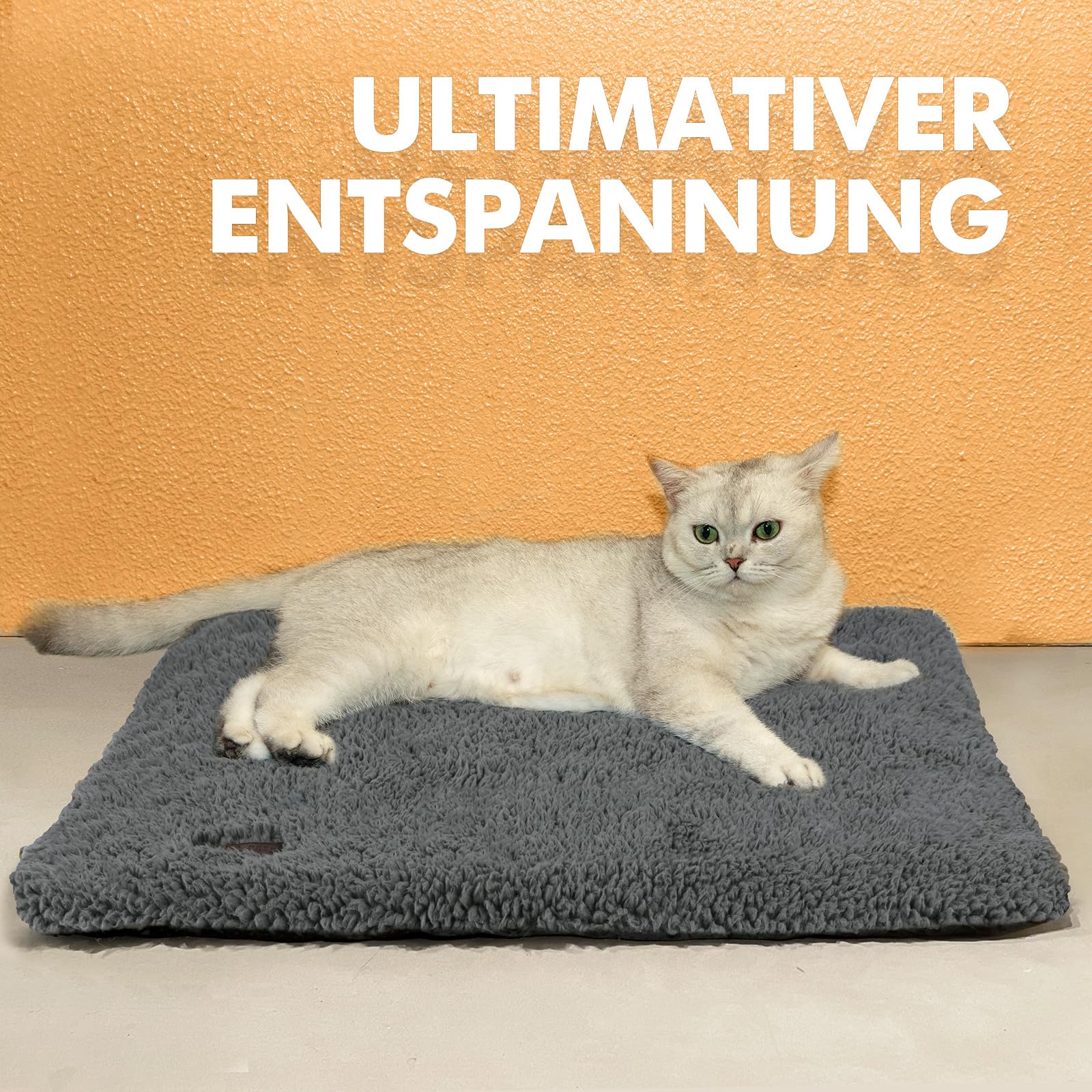 Mora Pets Samogrzewająca Mata Dla Psa Puszysta Samogrzewający Koc Dla Kota i Psa Ultra Cichy Bez Zasilania Podkładka Grzewcza z AntyPoślizgową Podstawą 74x48 cm