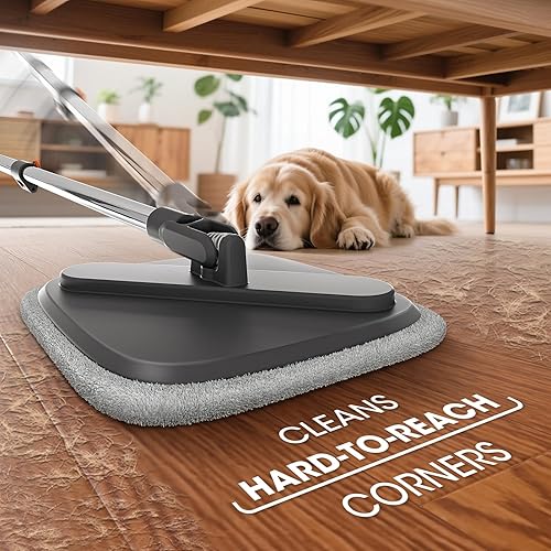 Miniatura 3 de Juego de trapeador y cubo, trapeador giratorio con sistema de agua sucia separado, mopas de limpieza profunda para suelos, trapeadores versátiles