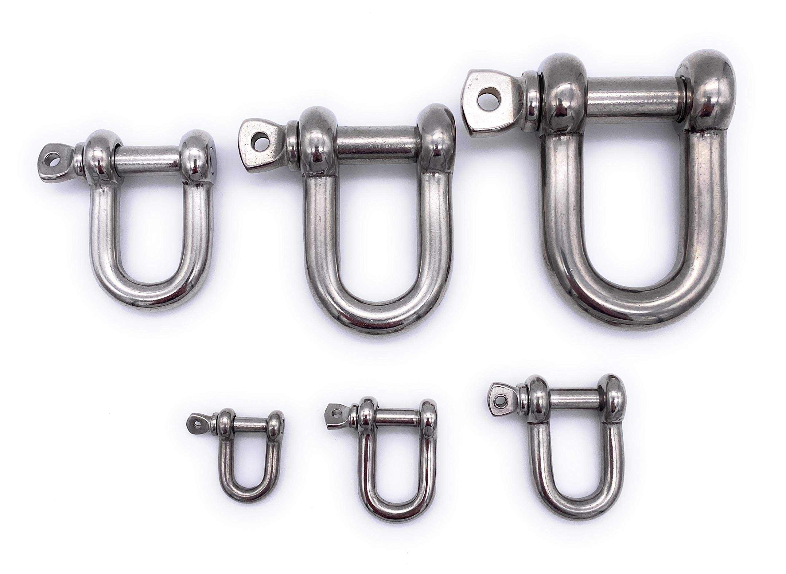1 Stk. V4A Edelstahl Schäkel Ø 10 mm gerade kurze Form | EINGEPRÄGTE Tragfähigkeit (WLL): 1000kg [Größe Wählbar 4-20 mm] (10mm)