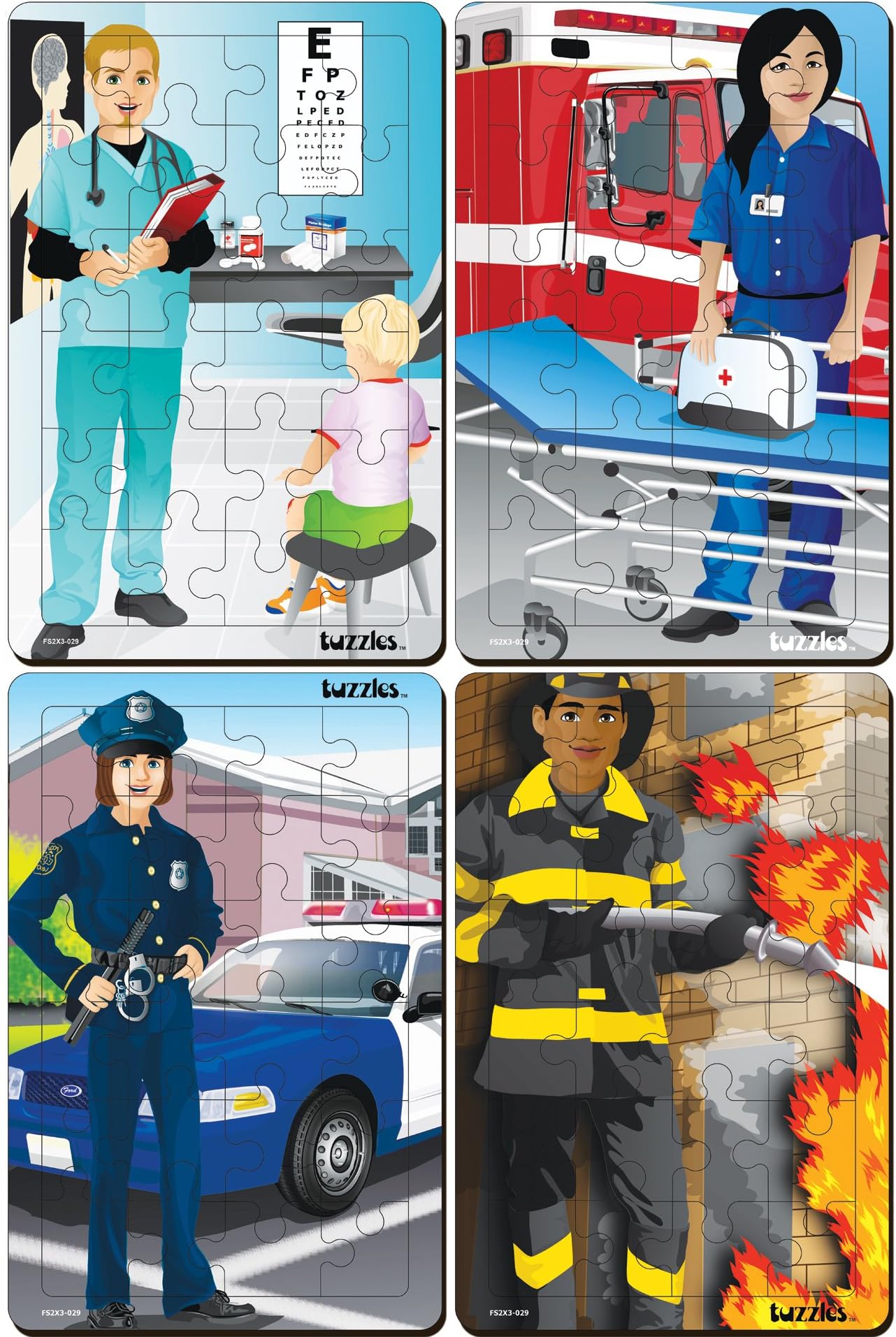 Platapilla Usa PPAFS2X3029 Occupations Set Laser Cut Puzzle, Multi