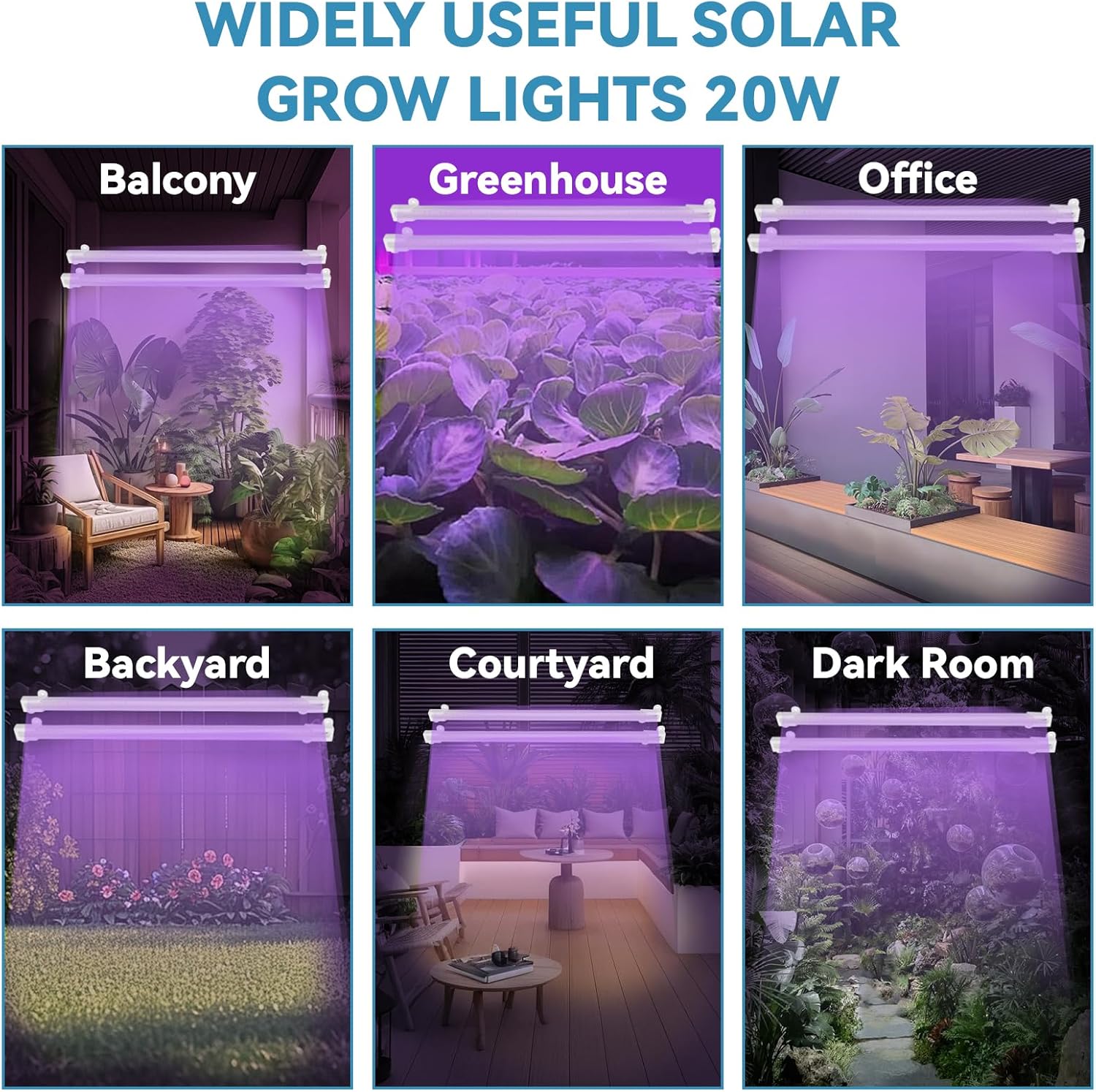 Pilipane Solar Grow Lights for Outdoor Plants, Adjust Gooseneck Grow Light for Indoor Plants, Solar Plant Grow Light for Indoor Garden Balcony Greenhouse Herbs Vegetables Flowers Potted (20W)