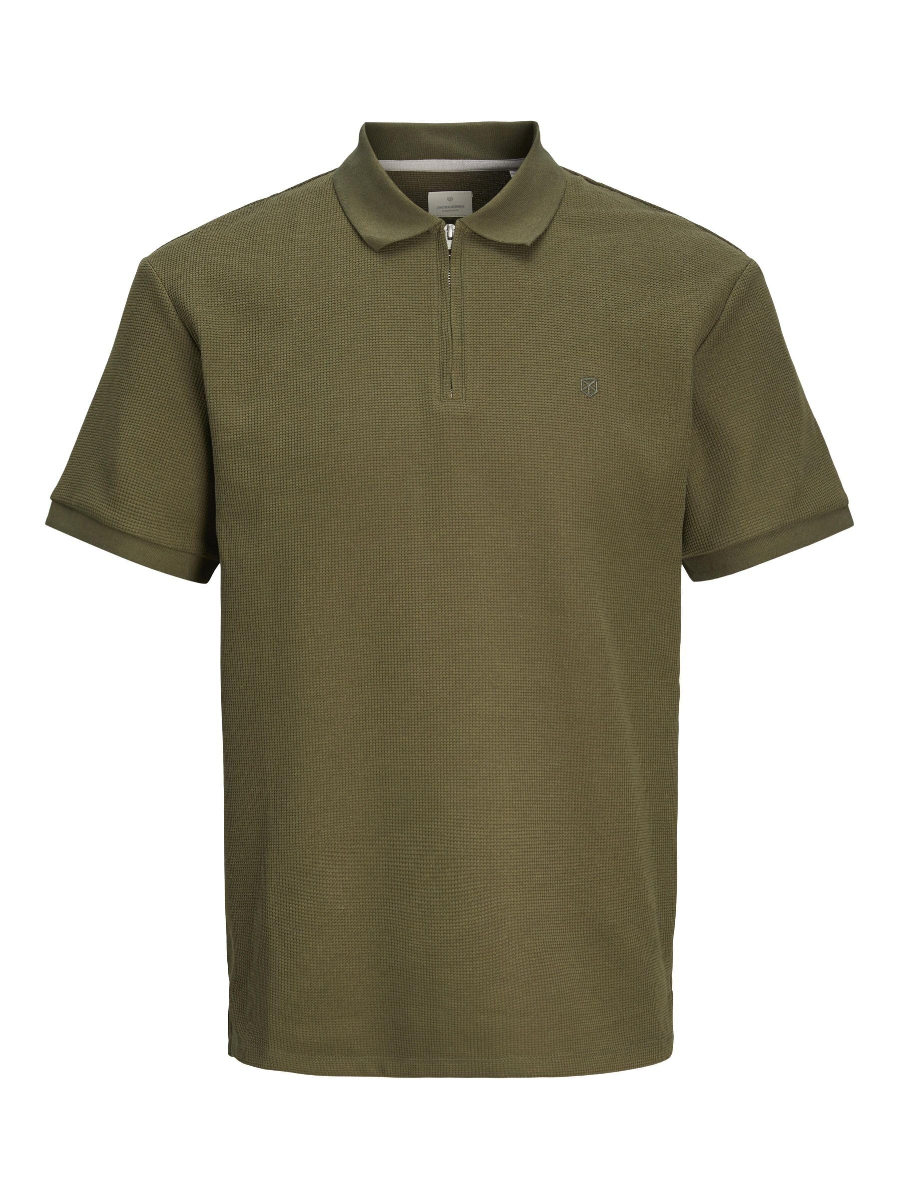 JACK & JONES Jprccjohnny Half Zip SS Polo Sn, Olive Night, S