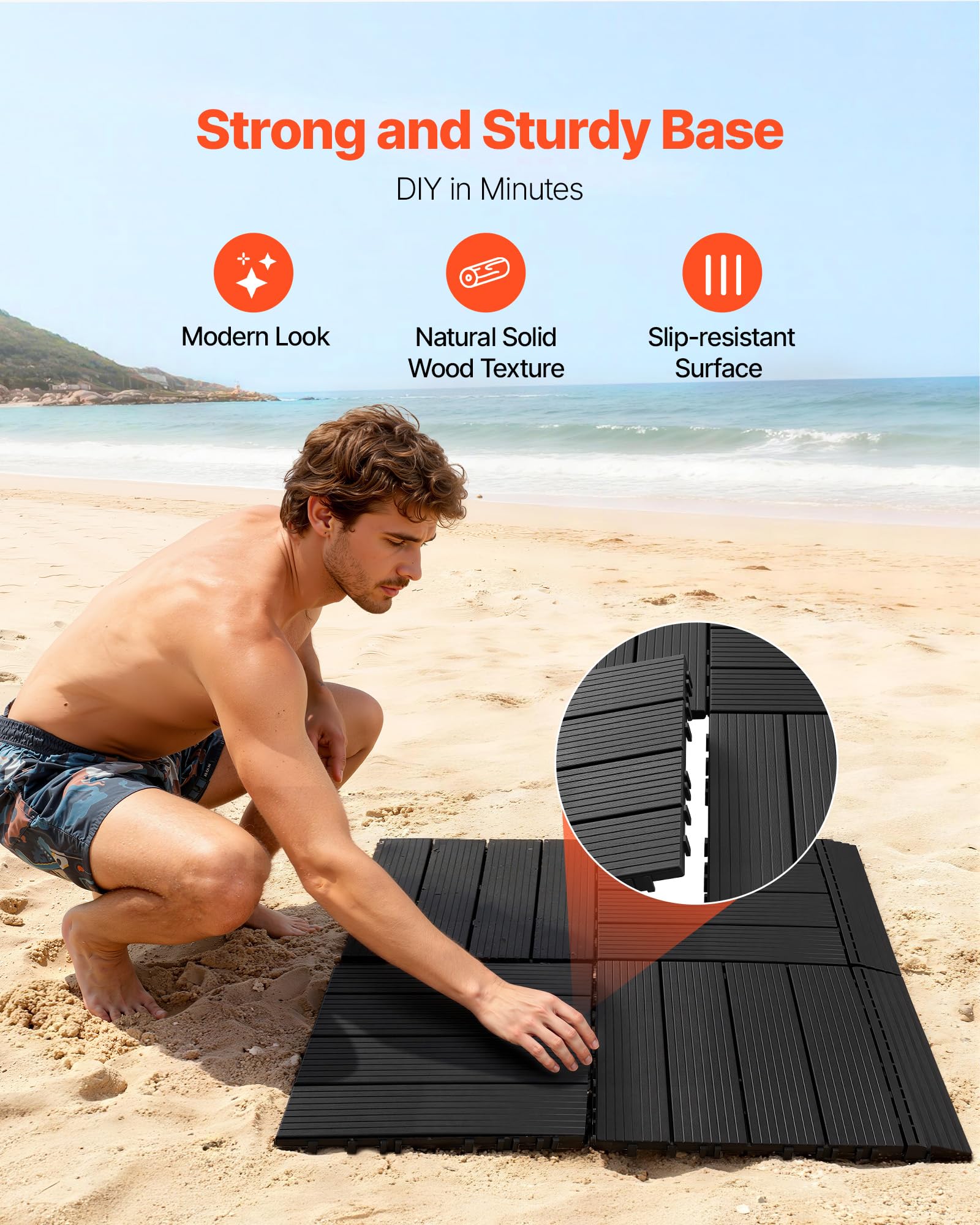 VEVOR Ducha Solar 35 litros 195 cm, Ducha Solar Exterior con Suelo y Grifo de Pedal, Cabezal Giratorio 360° Ajuste de Agua Fría y Caliente hasta 60 °C, PVC Reforzado, para Piscina Jardín Playa, Negro