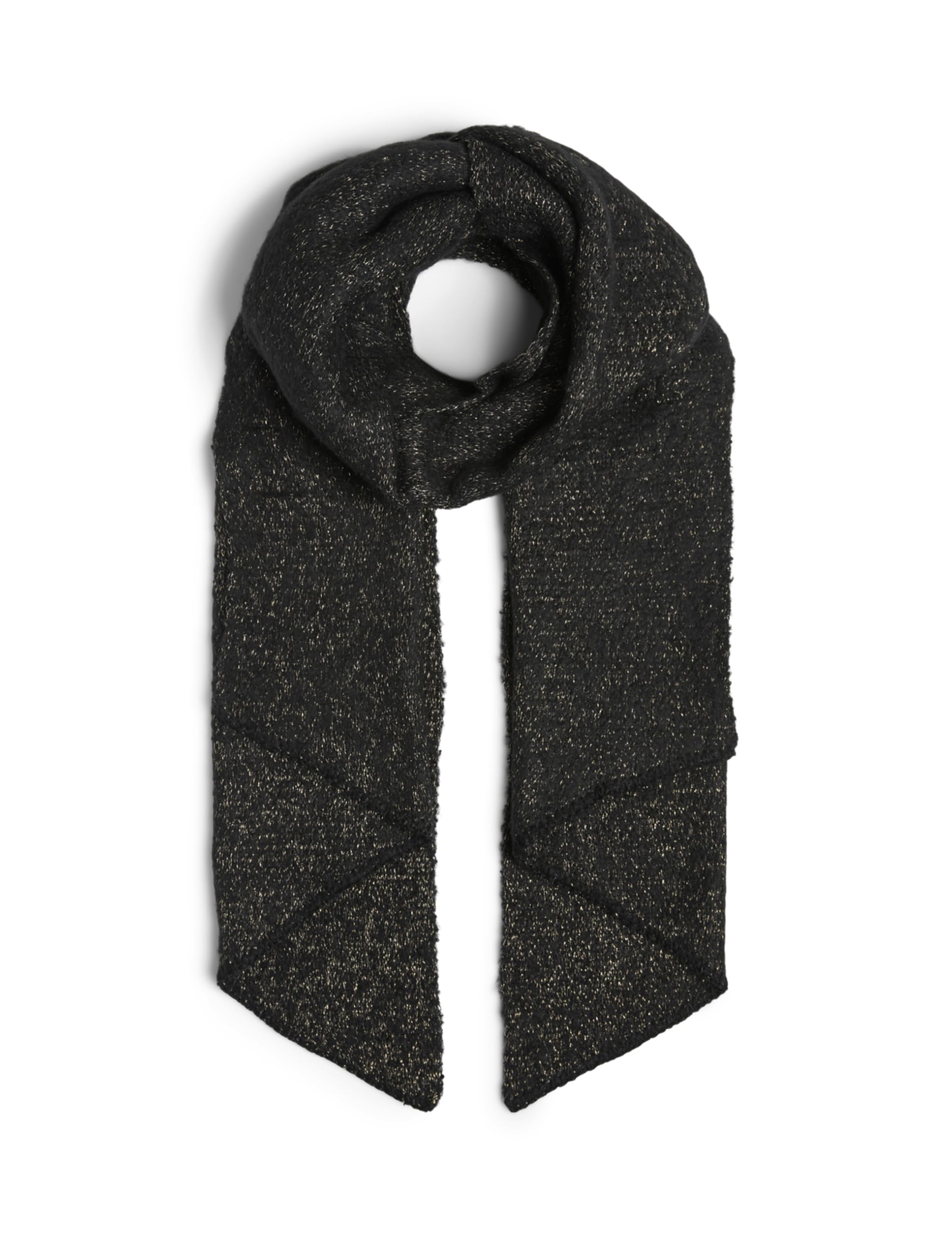 PIECES Women's PCPYRON Long Scarf NOOS BC Scarf, Black/Detail: Gold Lurex, One Size