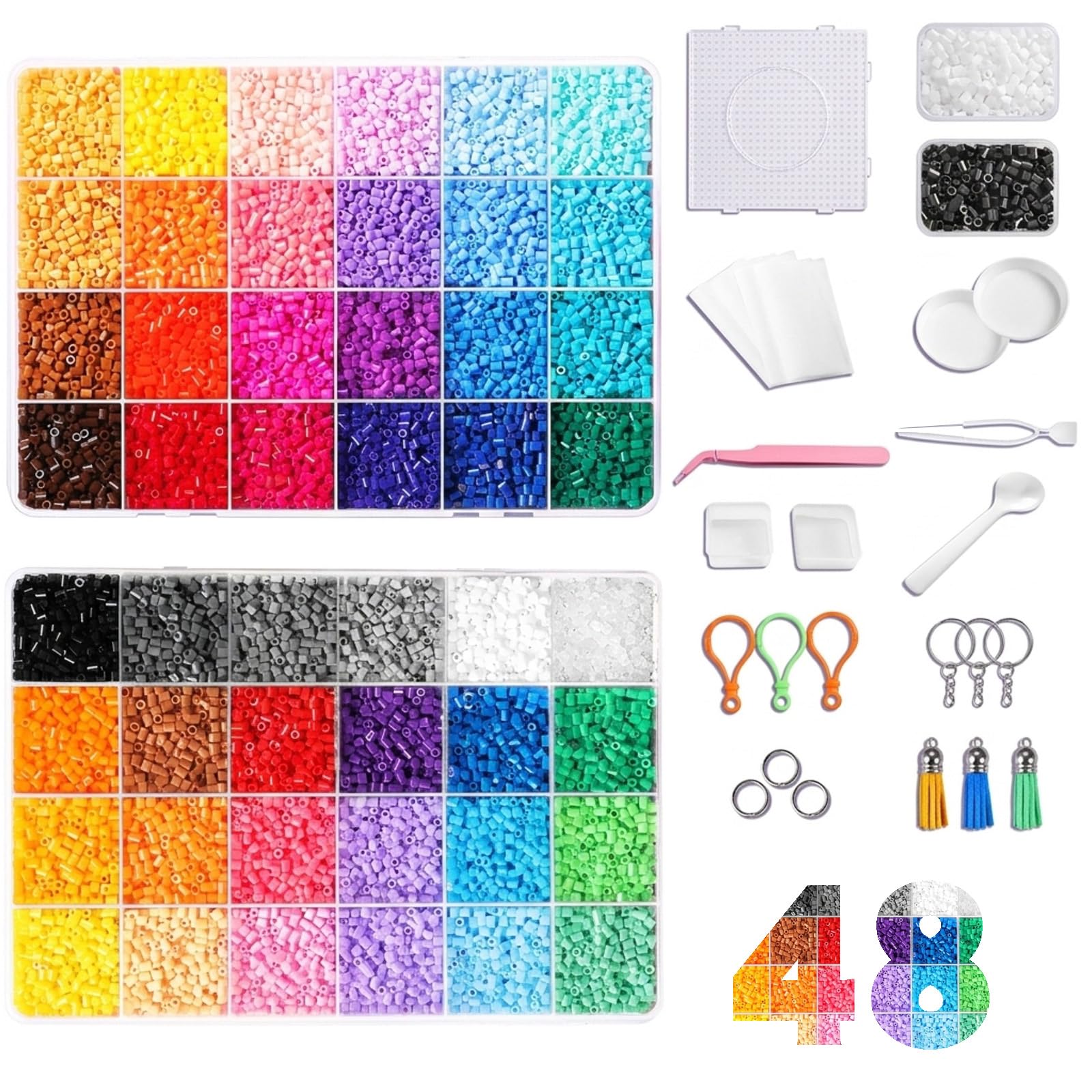 Fuse Beads Craft Kit,18800PCS/48 Colour Bead with Tools