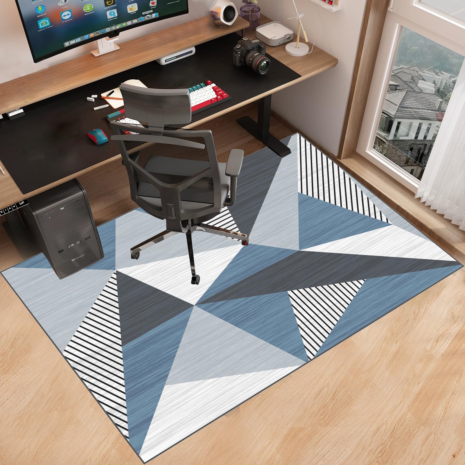 Alfombra Silla Ruedas Gaming Oficina, Alfombra Silla Escritorio, Gaming Protector de Suelo, Oficina Escritorio Gamer Alfombrilla, Alfombras para Sillas, Alfombra Suelo Gaming 80 x 120 cm