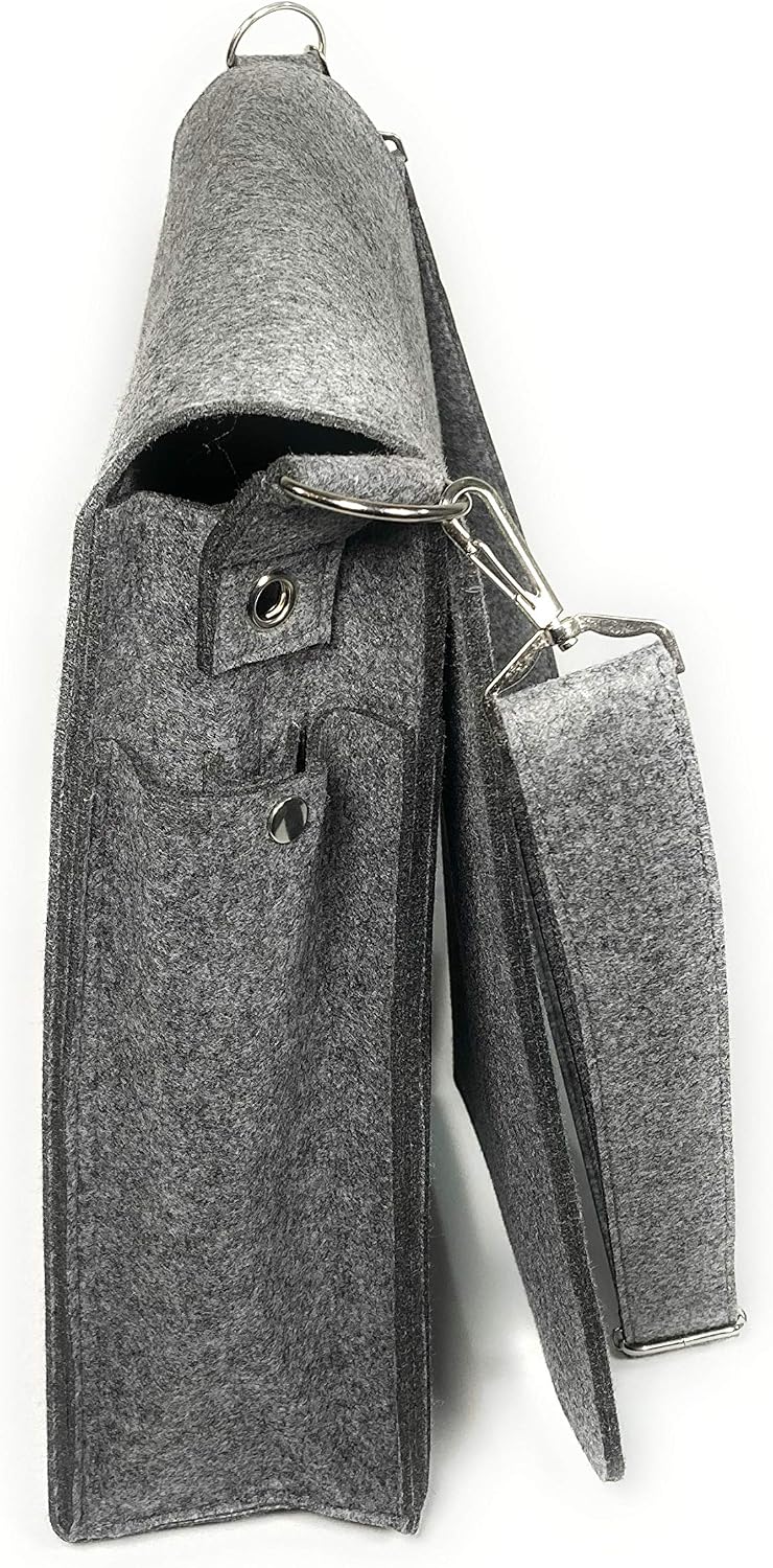 Messenger Bag, 17 Inch Felt with Metal Hardware for Men & Women