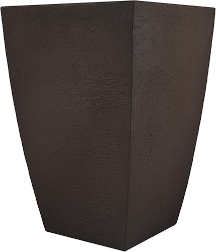 Tusco Products MSQT23ES - Maceta cuadrada moderna para jardín, 23 pulgadas, color espresso