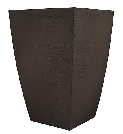 Tusco Products MSQT23ES Modern Square Garden Planter, 23-Inch, Espresso