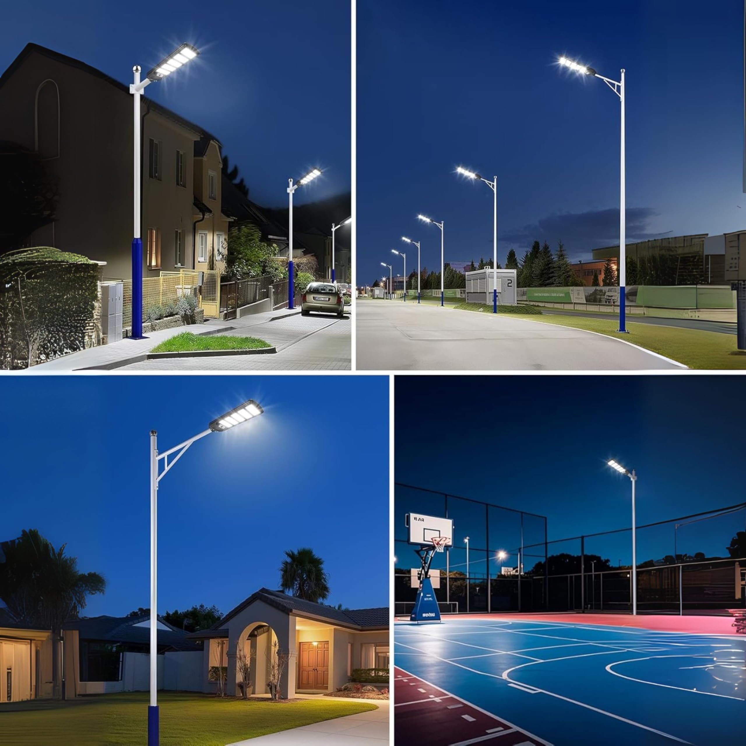 Yasta Lampione Solare Led Esterno 500 Watt Luce Fredda Faro Stradale Led Con Pannello Solare Crepuscolare Luci Solari Da Giardino Con Sensore Movimento e Telecomando