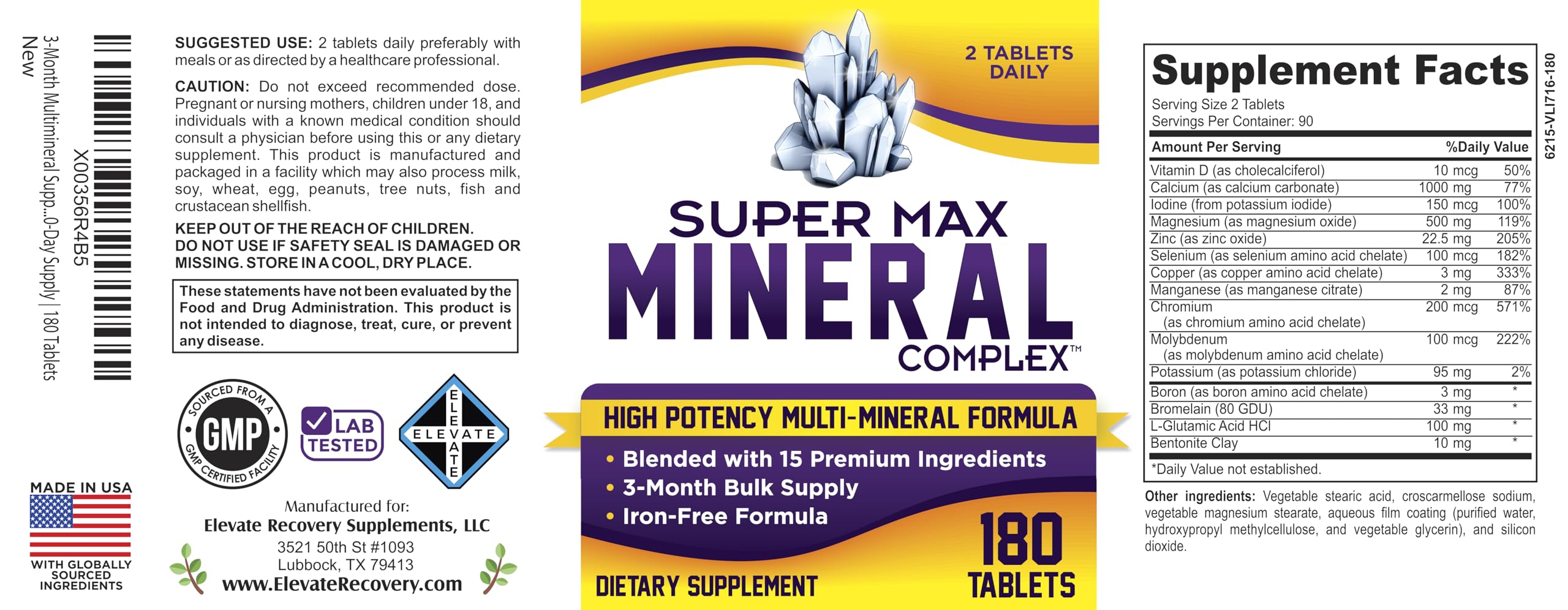 3-Month Multimineral Supplement Support Iron-Free Formula | Multiminerals | Men & Women | Multi-Mineral Supplements | Minerals Complex | 180 Tablets — Amazon image 8