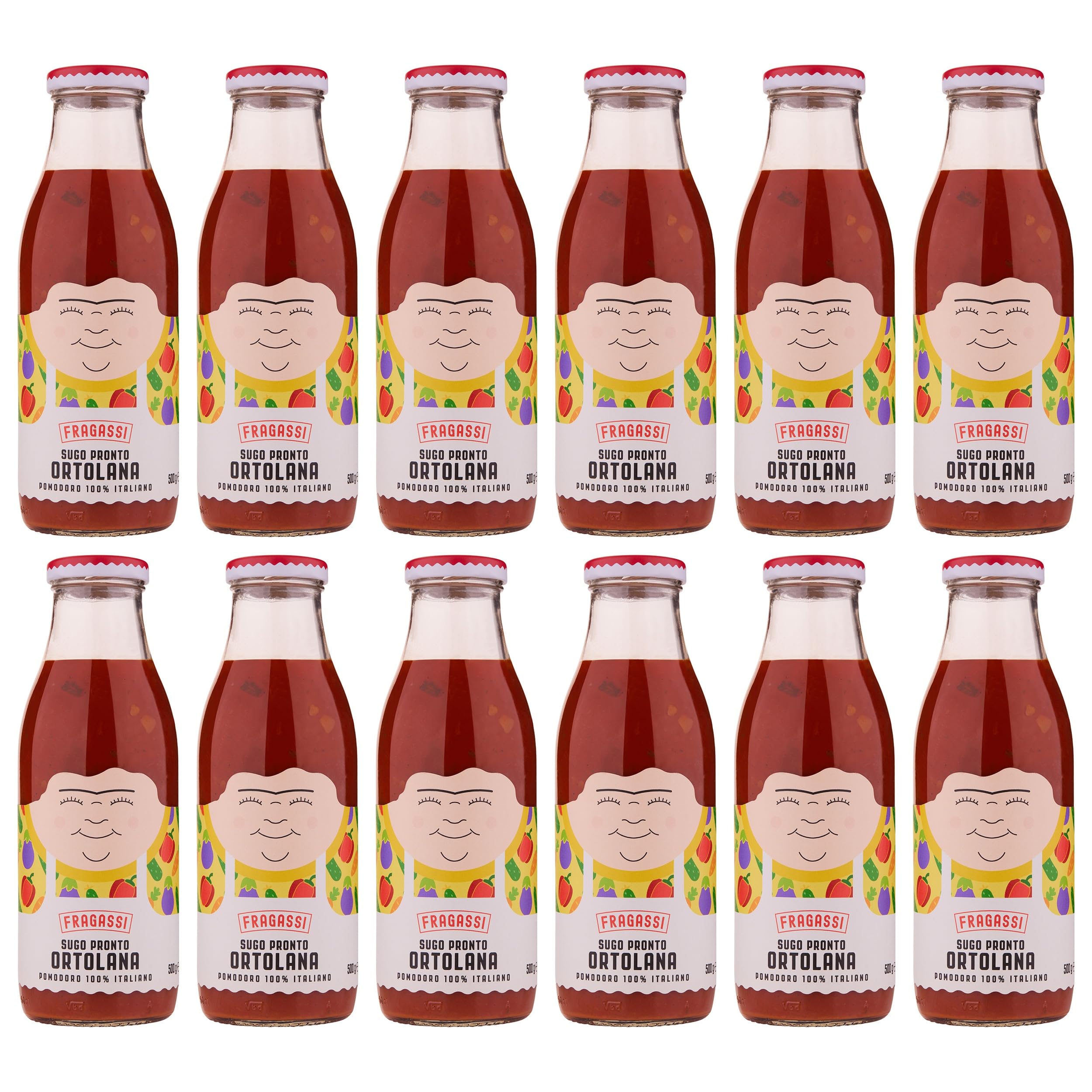 Fragassi Tomatensauce mit Gemüse aus Italien inkl. FeinWert E-Book (12 x 500 g)