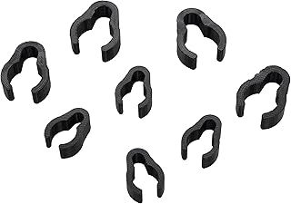 Mic Cable Clips - Universal Microphone Boompole Cable Clip Set - Includes Clips for 3/4" and 5/8" Pole Sections - Durable and Flexible ABS Plastic Clips Snap on Tight - Up to 3/8" Wire (8 Pack)