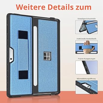 Case for Surface Pro 11/10/9/8 13 inch All-in-One Protection Blue