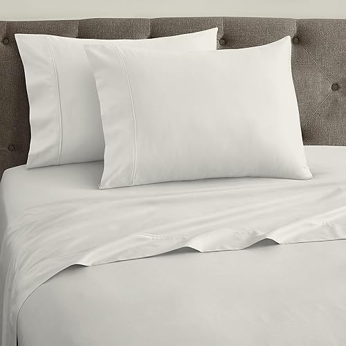 Scott Living Teo - Juego de sábanas y fundas de almohada de satén de 500 hilos de 4 piezas tamaño King rayas de teo marrón Bombay sábanas de lujo de