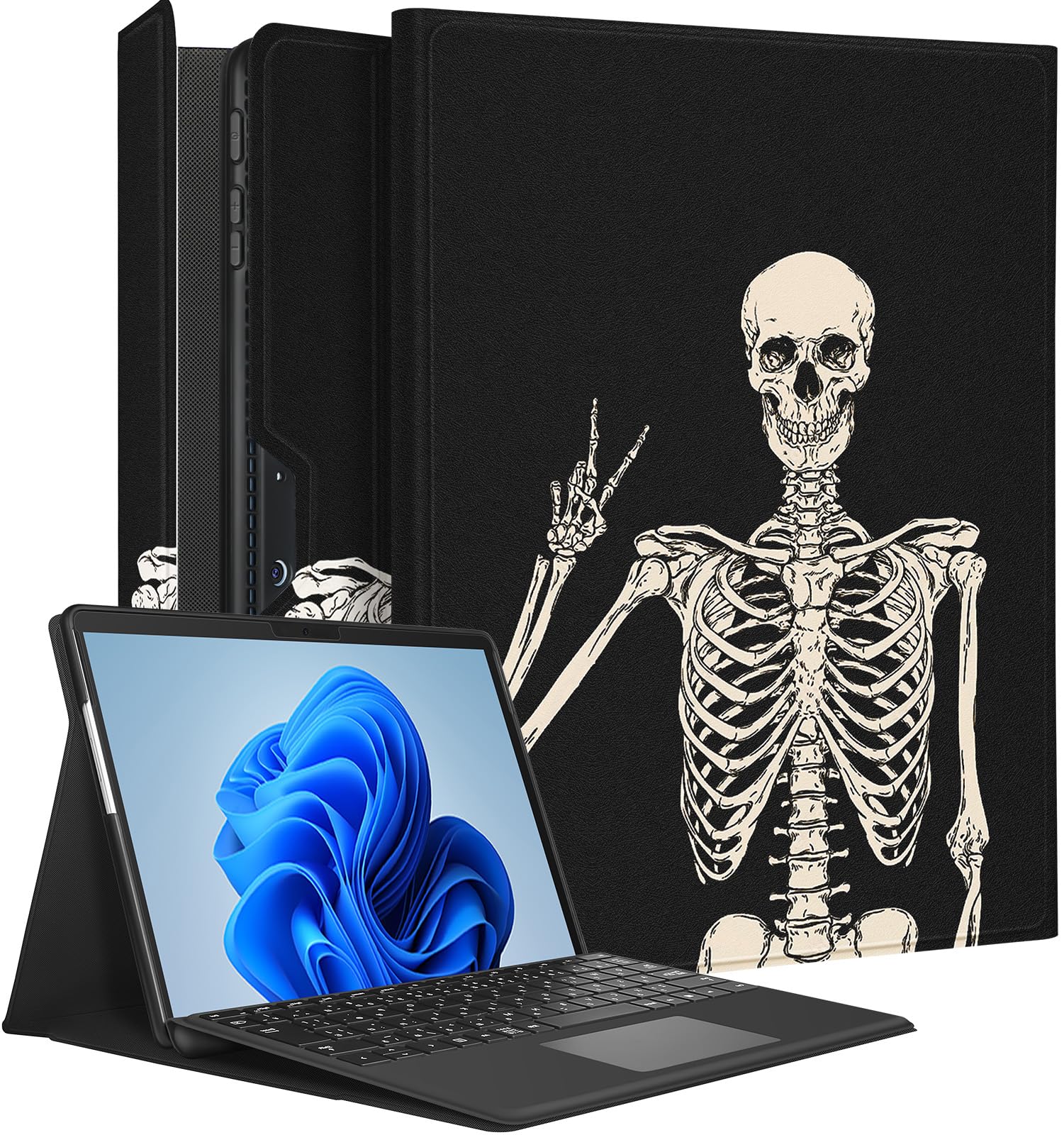 Wazzasoft for Microsoft Surface Pro 9 Case 13 Inch 2022 for Men Women Boys Girls Folio Cover Cute Fun Goth Protection Compatible with Type Cover