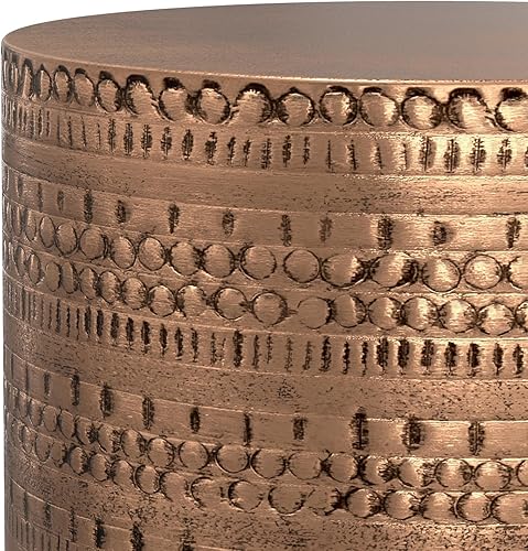 Miniatura 8 de SIMPLIHOME Johnsen Boho - Mesa auxiliar grande de metal de 15 pulgadas de ancho en cobre antiguo, totalmente montada, para sala de estar y dormitorio