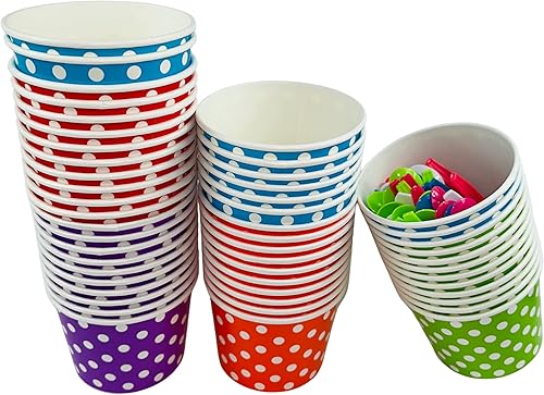 Miniatura 2 de Vasos de helado de 12 onzas, tazas de postre desechables, cuencos de helado para alimentos fríos o calientes, tazas de postre de papel y tazas de