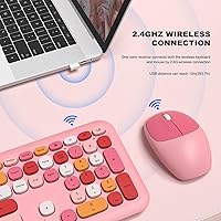 Vista 2 de MOFII Combo de teclado inalámbrico y mouse silencioso, delgado y compacto USB de 2.4 G, tamaño completo, lindo teclado de 110 teclas para PC