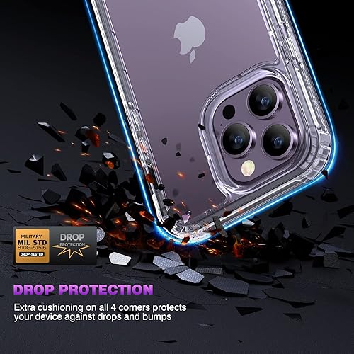 Miniatura 1043 de Diaclara - Funda diseñada para iPhone 14 Pro Max, resistente, de cuerpo completo, con protector de pantalla sensible al tacto y antiarañazos + Blanco