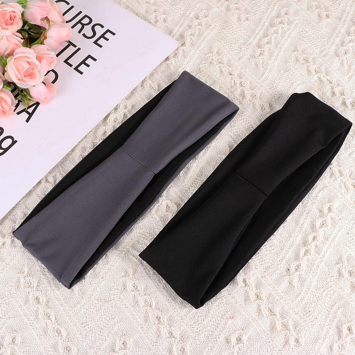 TOYANDONA Conjunto De Bandas De Cabello Elásticas Transpirables Y Accesorios De Cabello Running Y Actividades Negro