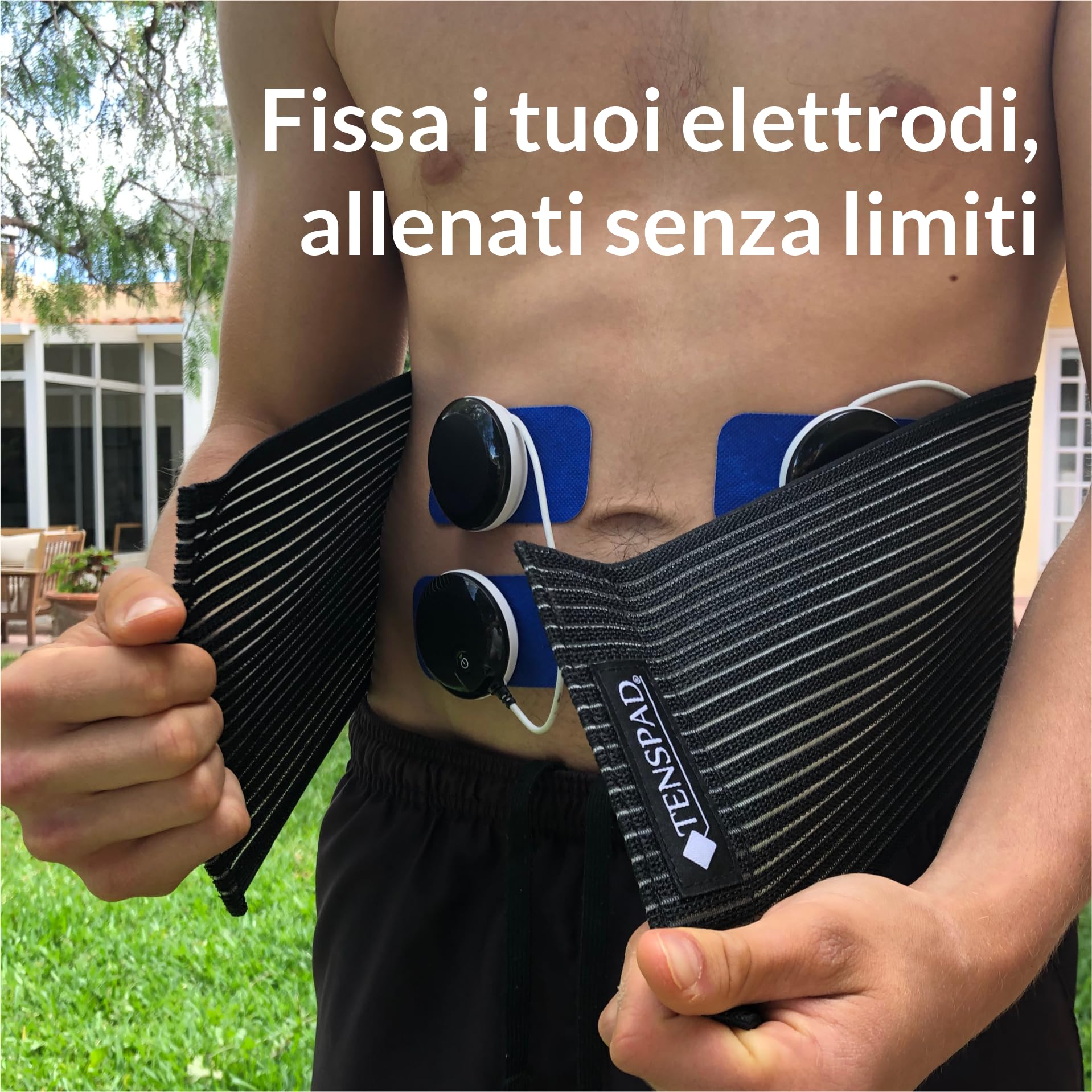 8 elettrodi con 1 SNAP, 50 x 50 mm, e 4 elettrodi con 1 SNAP, 50 x 100 mm, compatibili con Compex, con motivo in argento sulla superficie conduttrice
