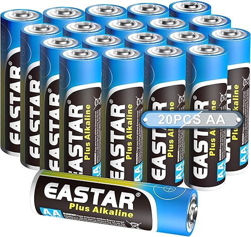 Miniatura 1 de EASTAR BTS Paquete de 20 pilas AA de alta capacidad, 1,5 V, doble A, batería alcalina AA de larga duración, diseño a prueba de fugas