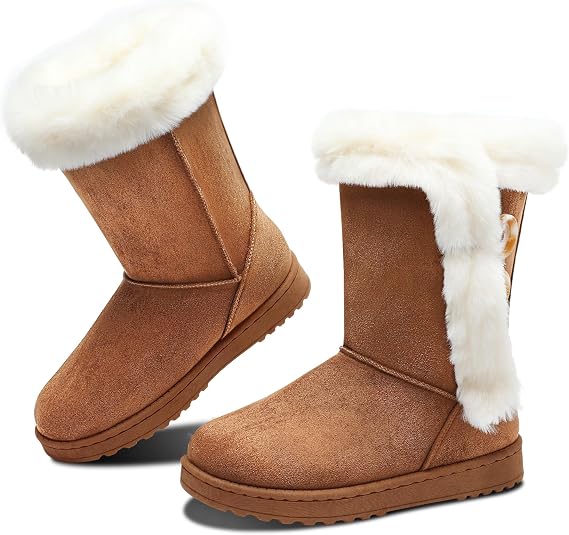 Obtaom Women s winter snow boots Short Mid Calf