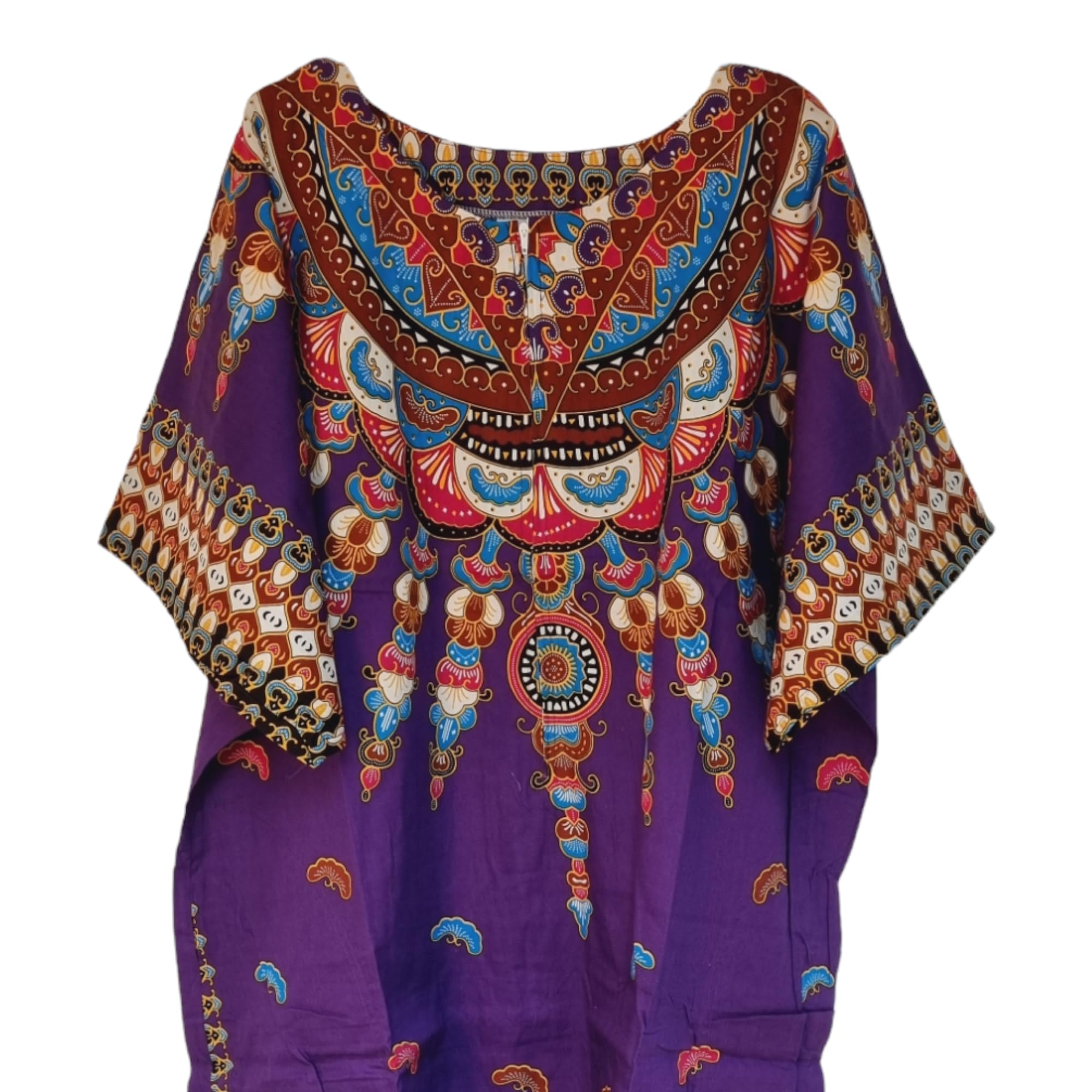 Robe caftan longue d'été pour femme 100 % coton Dashiki imprimé africain Taille unique