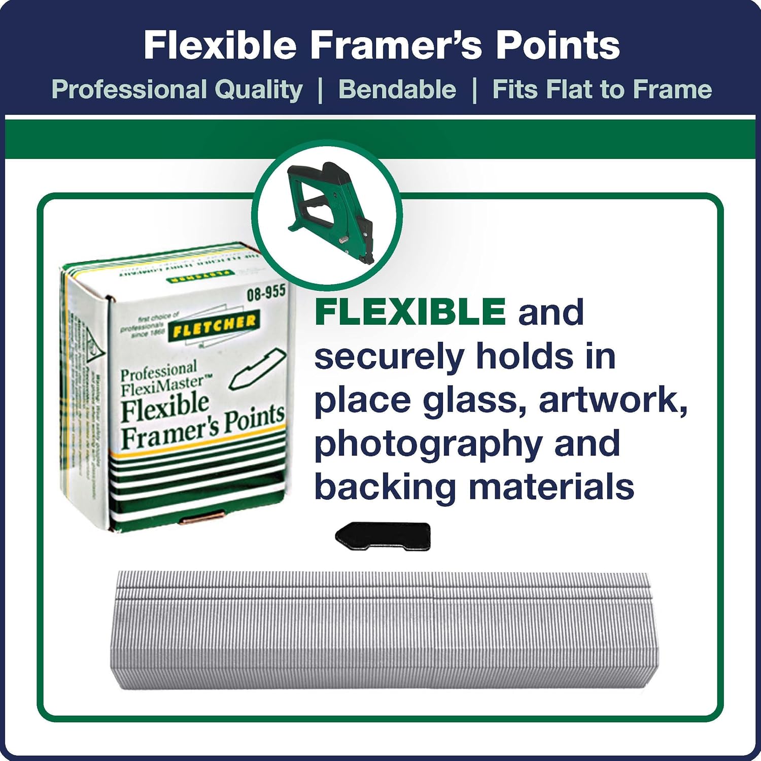 Fletcher® Flexi-Points-Staples - Used for Changeable Artwork with Fletcher's FlexiMaster® Point Driver