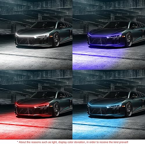 Miniatura 5 de Tira de luz LED para capó de coche, 71 pulgadas, luz amarilla, flexible, para correr durante el día, inicia la luz de escaneo para automóviles,