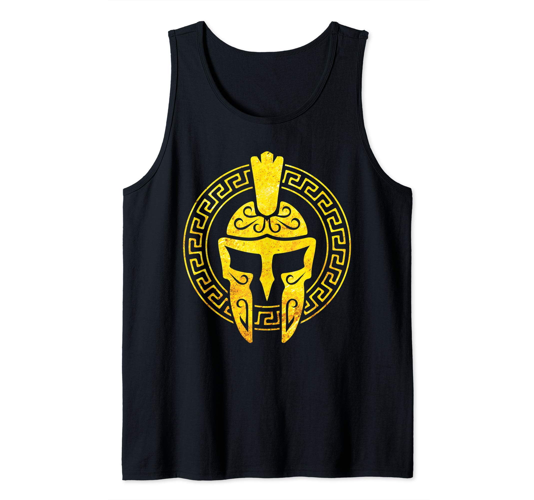 Spartan Helmet Workout Sparta Gold Fitness Gym Greek Gift Tank Top