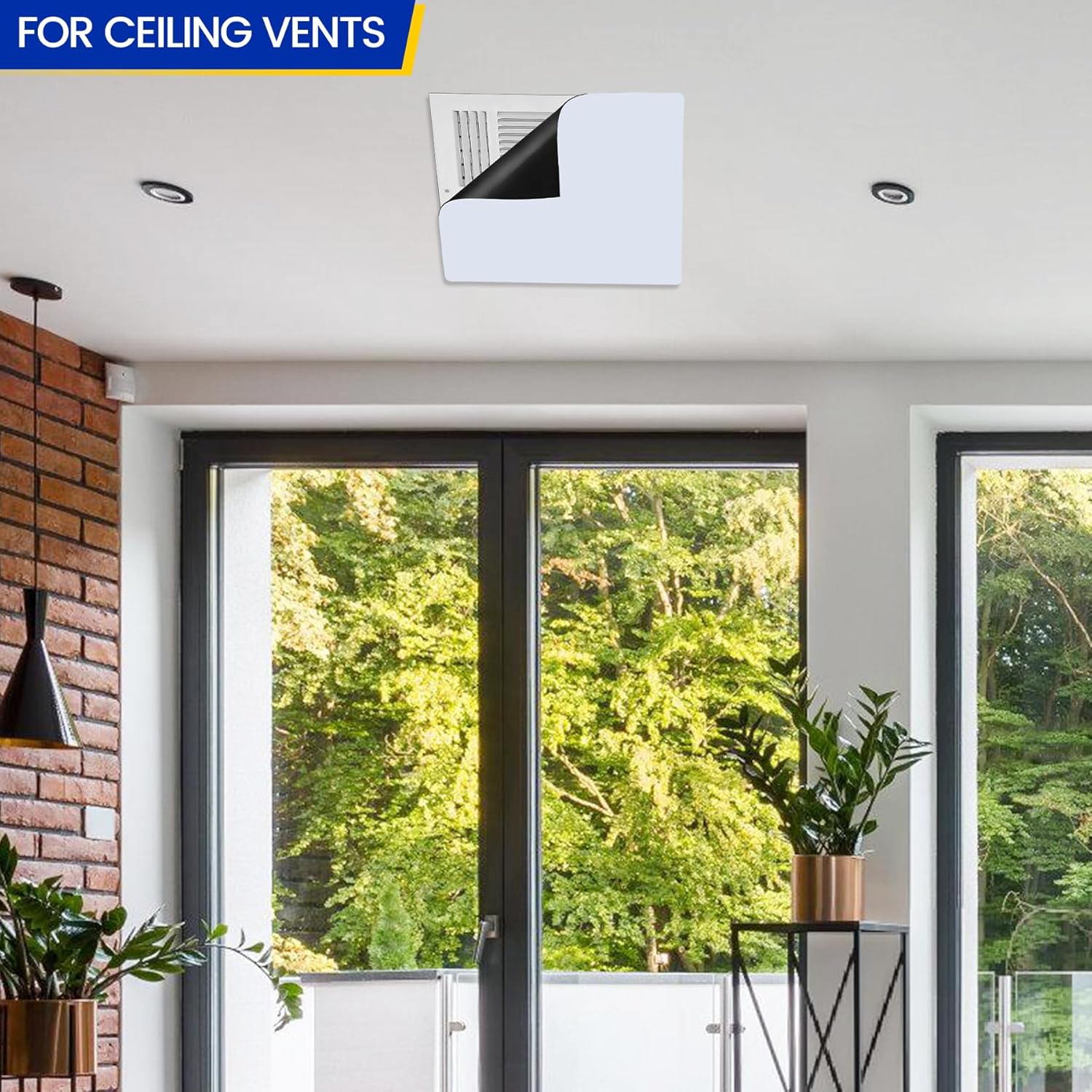 Square Magnetic Vent Covers, 13.75" x 13.75" (2 Pack), Extra Strong Magnets, Fits Steel Vents Only, Complete Seal, Air Vent/Register Covers for Home Ceiling, Wall, HVAC, AC, and Heater Vents