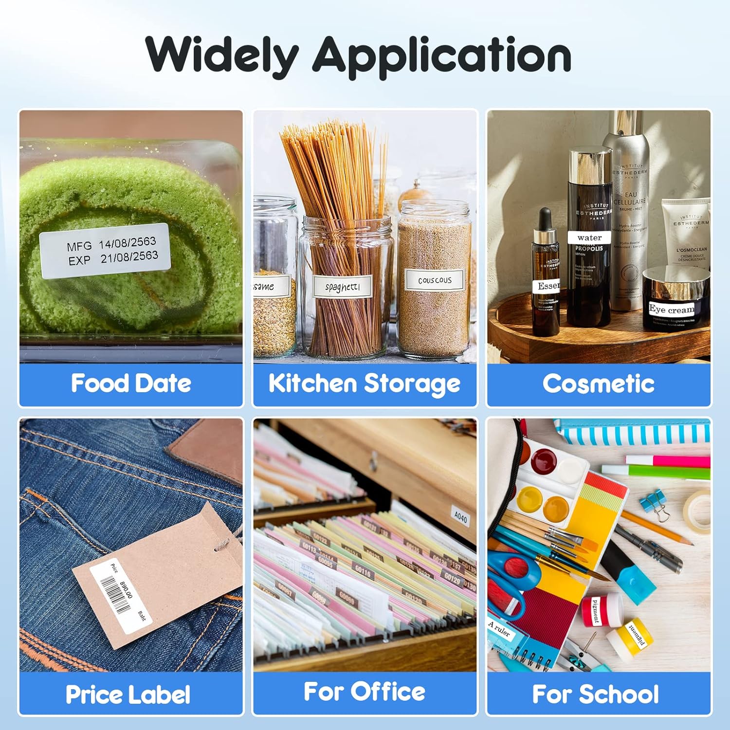 iDPRT Label Maker, Bluetooth Label Maker Machine with Tape, Mini Thermal Printer for 12-15mm Tape, Compatible with Android/iOS, Multi-templates for Home/Organization/Office Labeling, Beige - Image 5