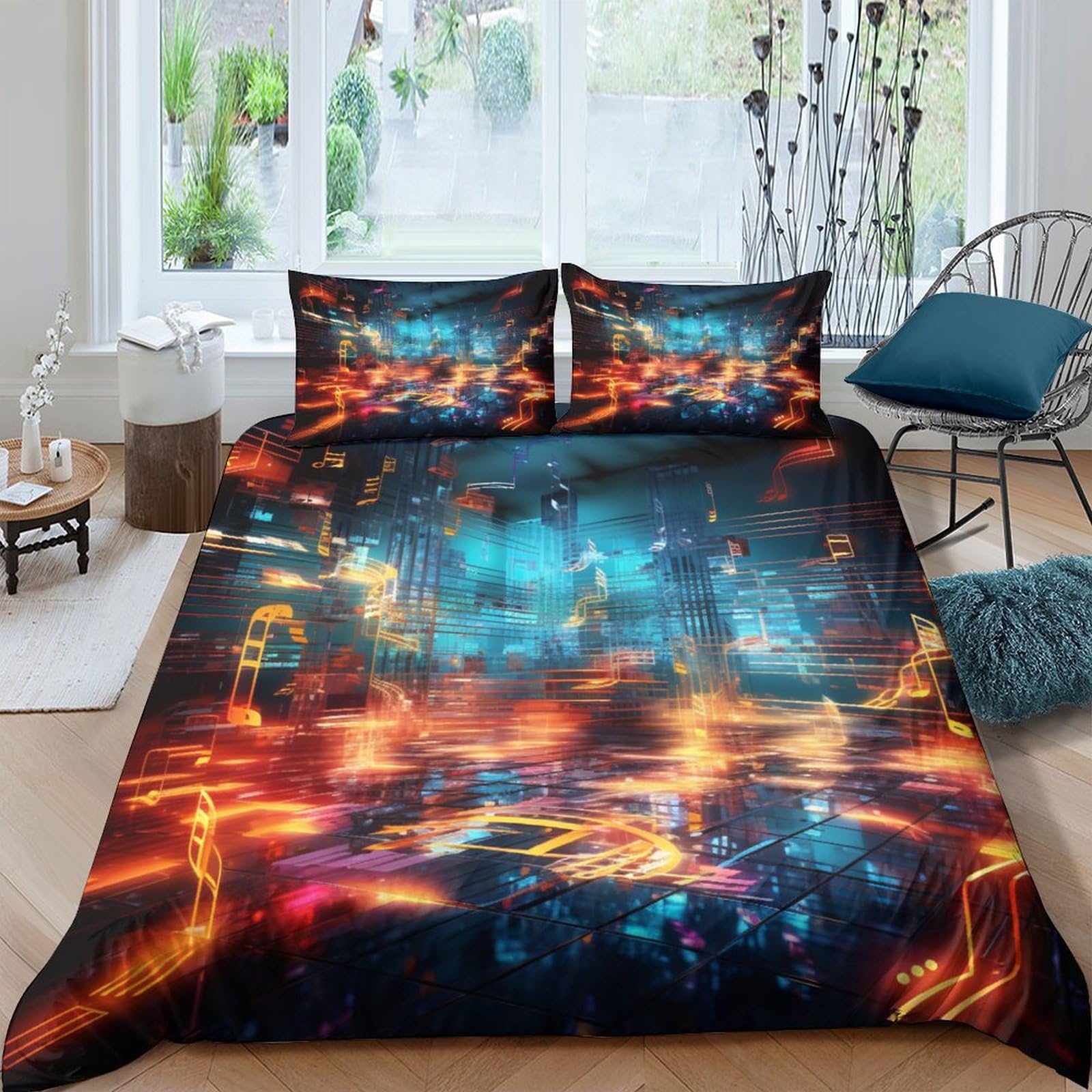 Housse de couette thème musical 200x200cm : le cadeau idéal pour musicien