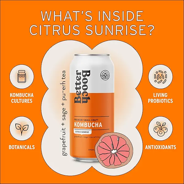 Kombucha Tea Organic, 16 Ounce (Citrus Sunrise) 6
