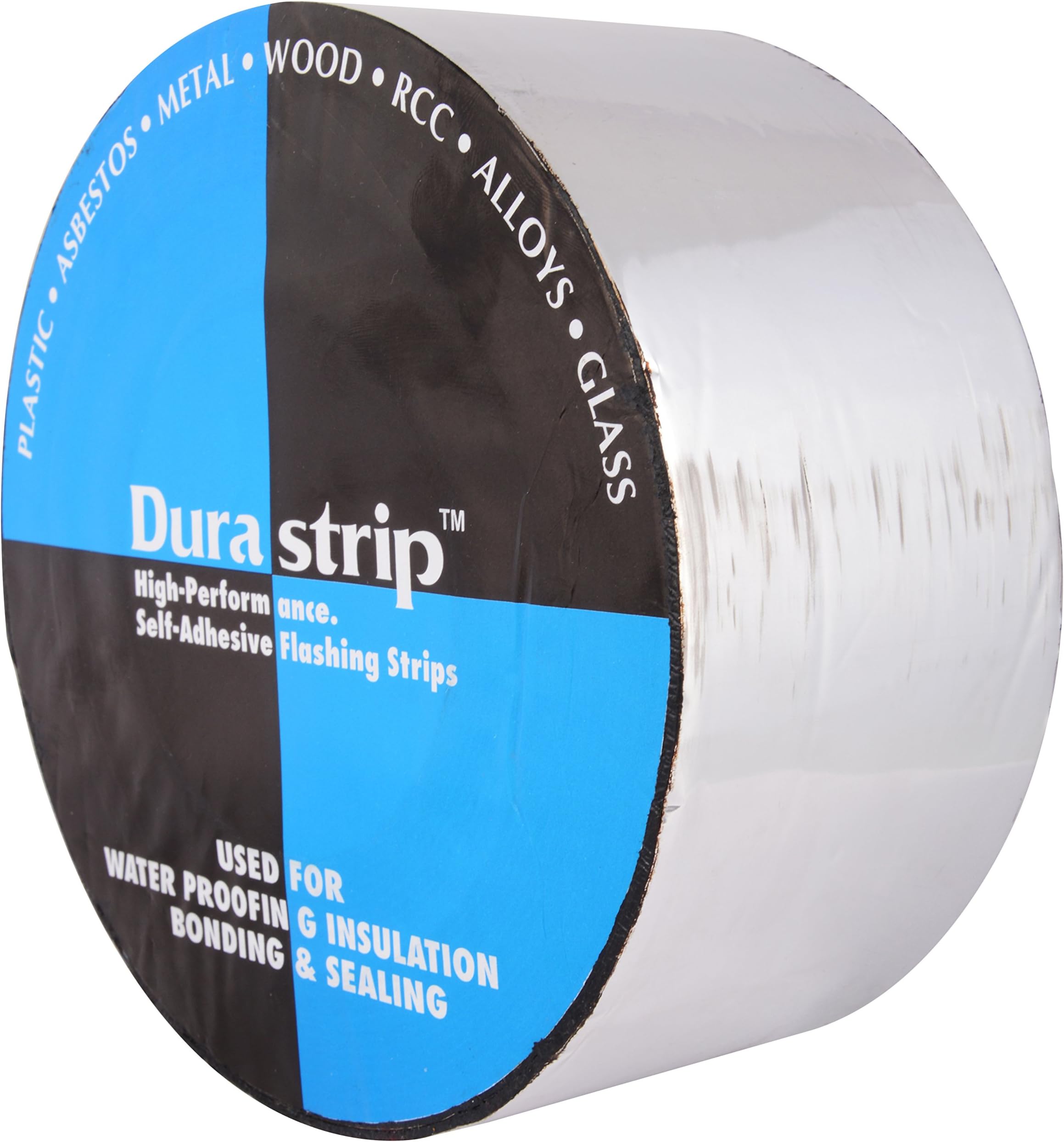 Durastrip SBS Bitumen Self Adhesive Bitumen Flashing Tape, 1000 cm x 7.5 cm x 1.6 mm, Silver