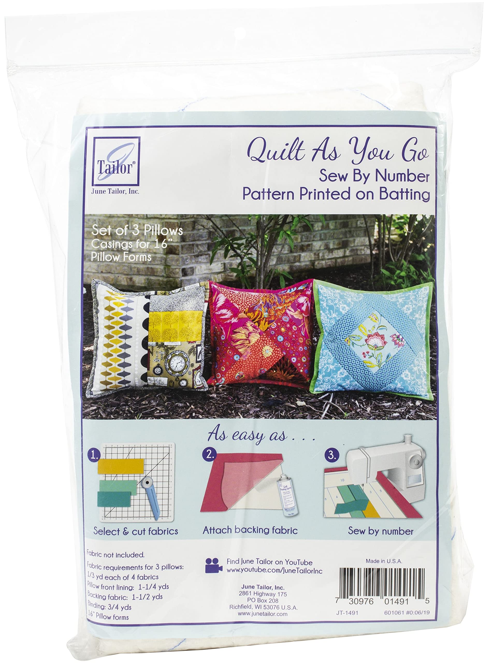 Quilt As You Go Pillow Covers - 3/pack