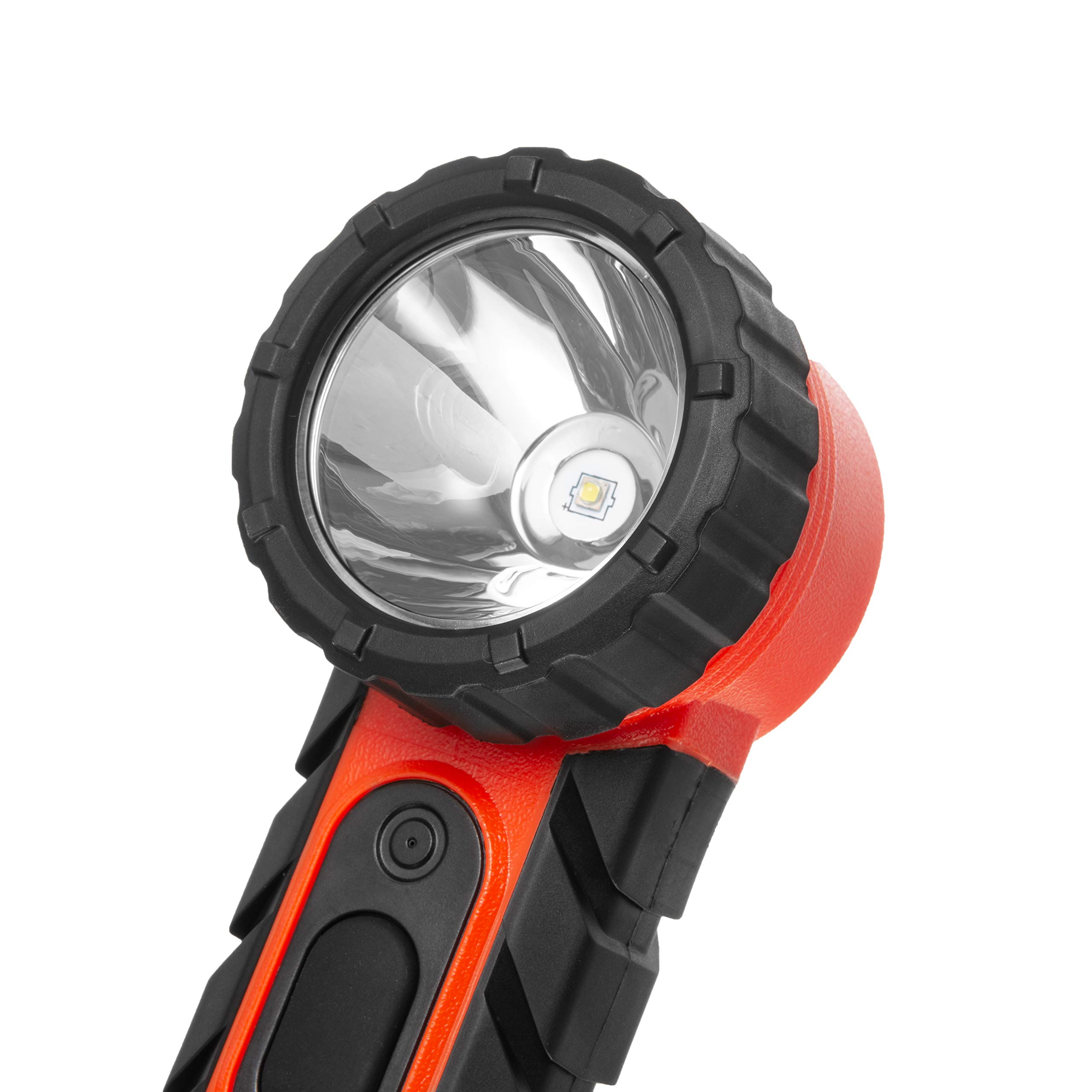 Mactronic M-FIRE AG EX-ATEX - Linterna de ángulo LED (323 lúmenes, peso 250 g, con pilas, grado de protección IP54, alcance de 288 m, funciona con pilas, 4 pilas Energizer E91 (AA) (incluidas)
