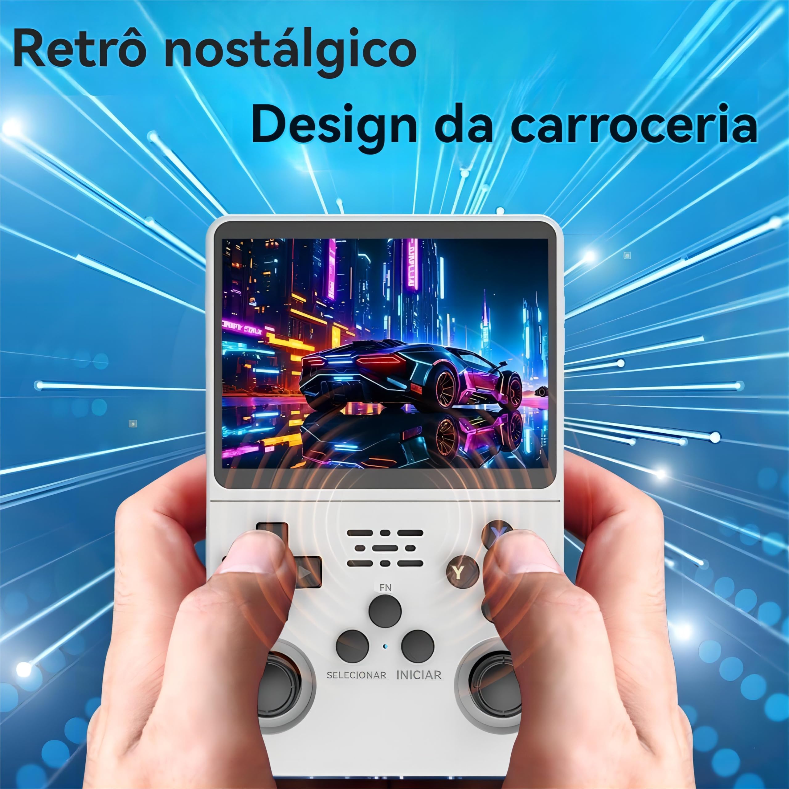 r36s video game portatil console portatil Cartão TF de 128GB