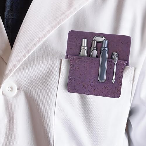 Miniatura 7 de Protector de bolsillo de corcho portugués premium para hombres  Protectores de bolsillo multiusos para camisas y abrigos de laboratorio  Para