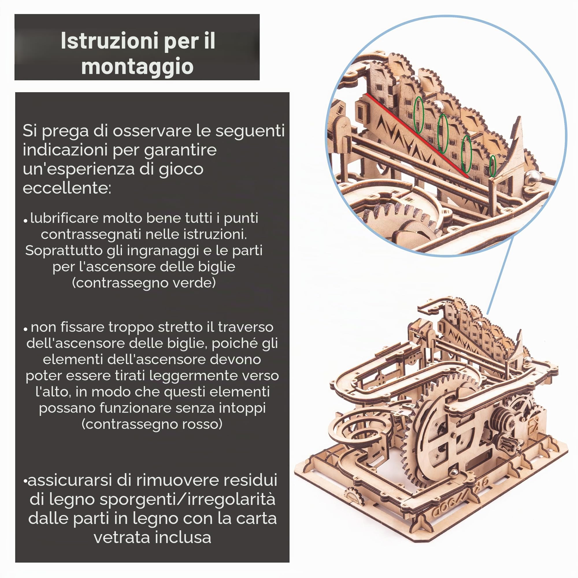 Pista per marmi in legno Charlie – Modellismo – Puzzle in legno 3D – Smart Games regalo – Giochi di mattonelle in legno – pista a sfera per adulti – puzzle in legno – pista per biglie di legno