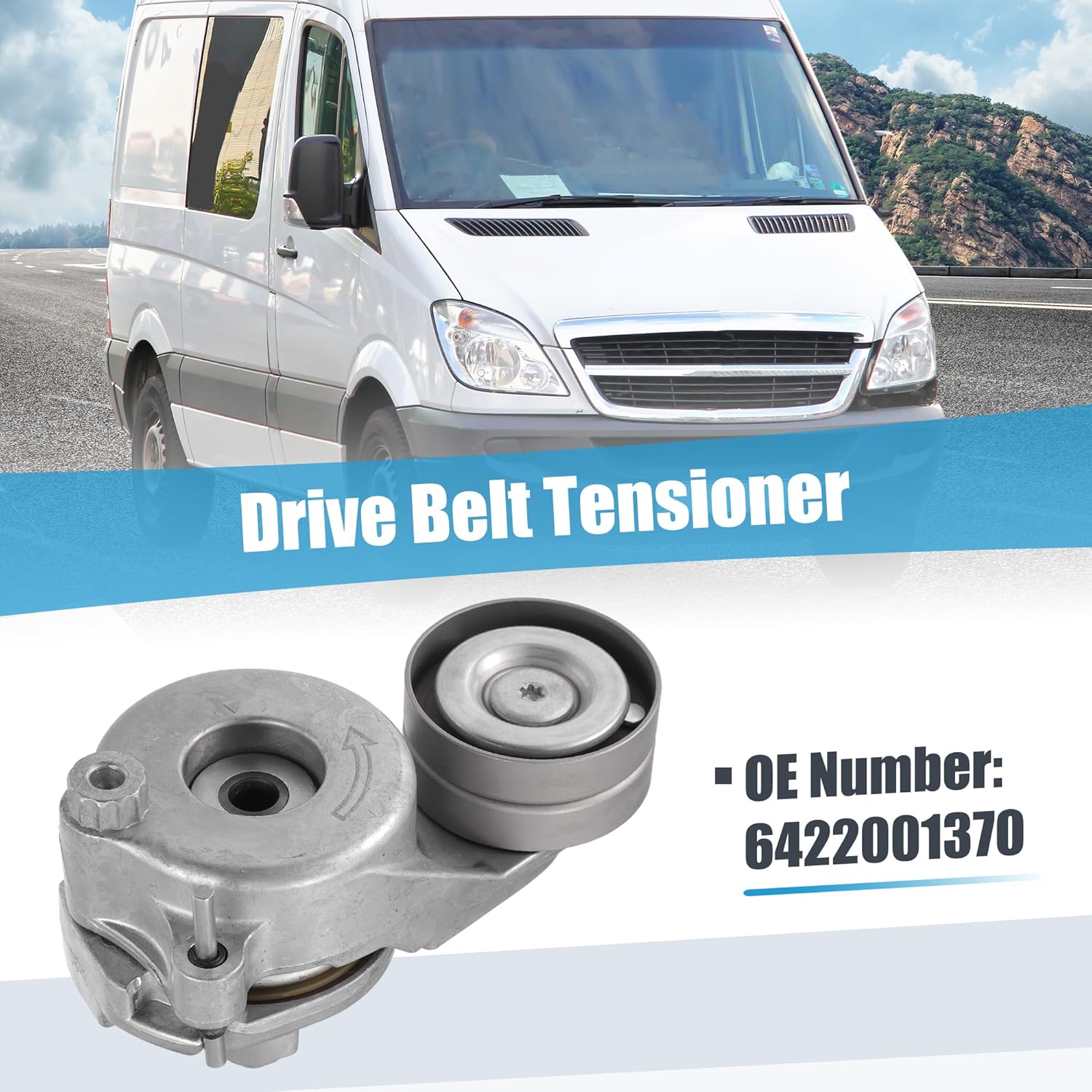 X AUTOHAUX Belt Tensioner Pulley Assembly No.6422001370/6422000070/68040206AA/05175588AA for Dodge Sprinter 2500 2007-2009 for Dodge Sprinter 3500 2007-2009