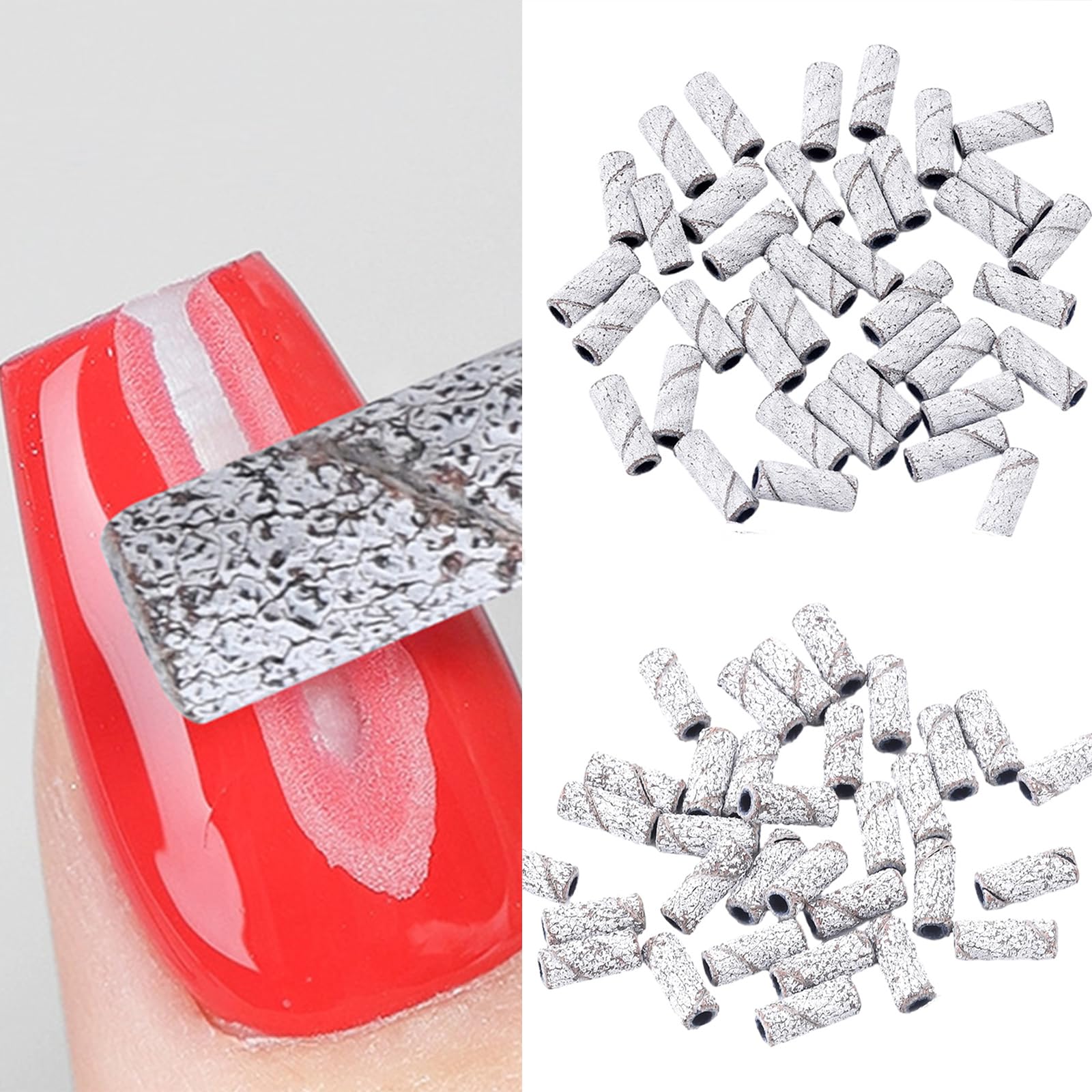 NICENEEDED 300-teiliges Nagelbohrer-Schleifband-Set – Körnungen 80, 120, 180 Inkl. Dornbohrer 3/32"