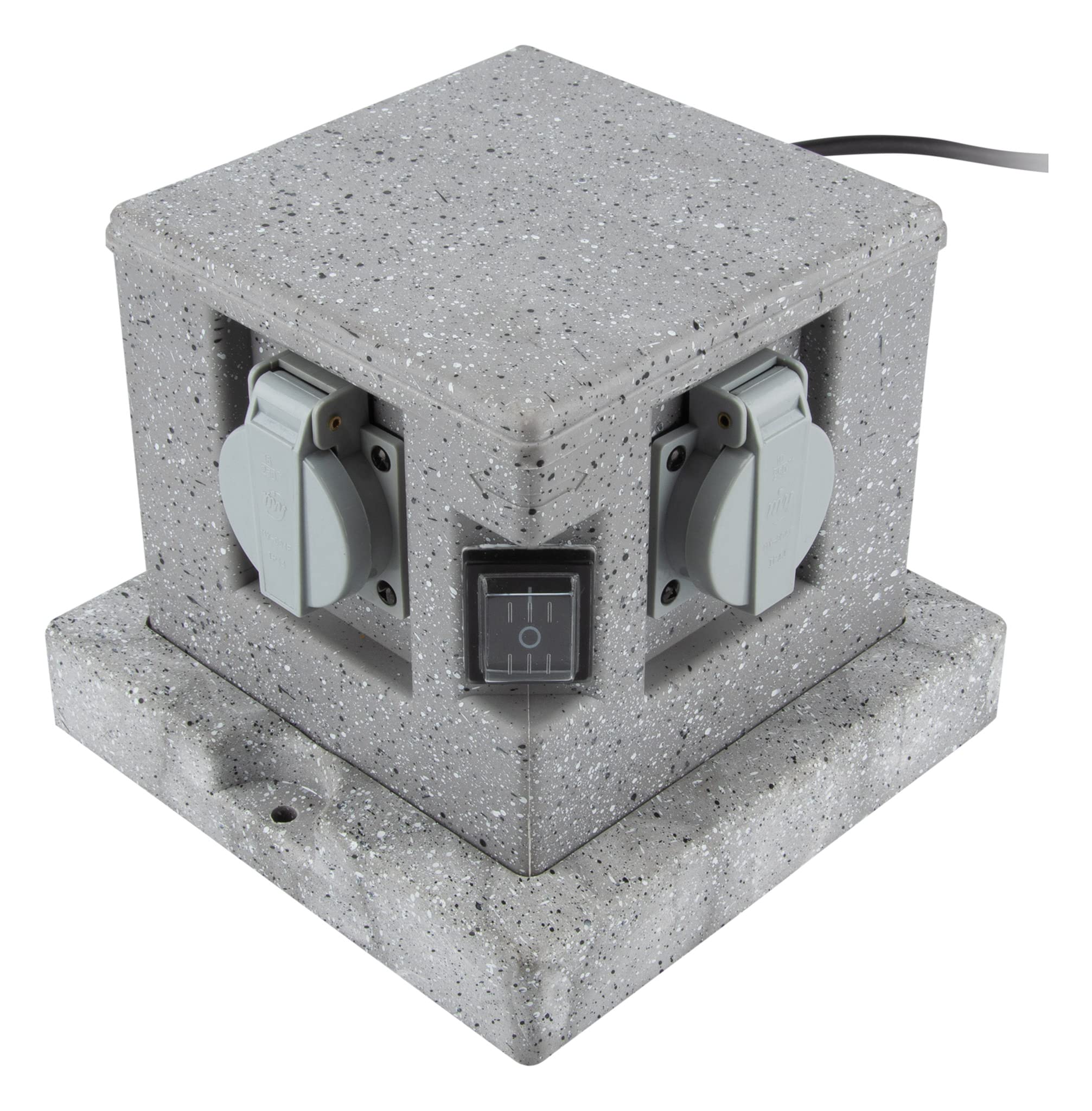 Zenitech - Borne Jardin IP44 4 x 16A + 2 interrupteurs câble H07RN-F 3G1,5mm² 4,5m