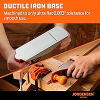 Vista 4 de JORGENSEN Cepillo de madera No.4 de 10 pulgadas, cepillo manual para carpintería, cepillo alisador profesional para recortar, manualidades - cepillo