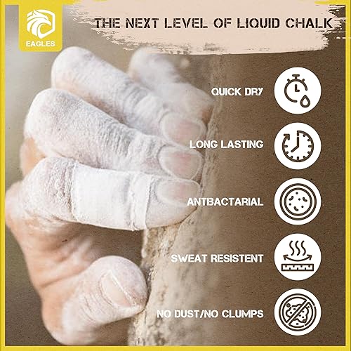 Miniatura 4 de EAGLES Pro Grade Gym Liquid Chalk 50, 120 or 280ml Mess-Free Chalk for Weightlifting, Gymnastics Rock Climbing, Pole Grip, Sports Dries in Seconds -