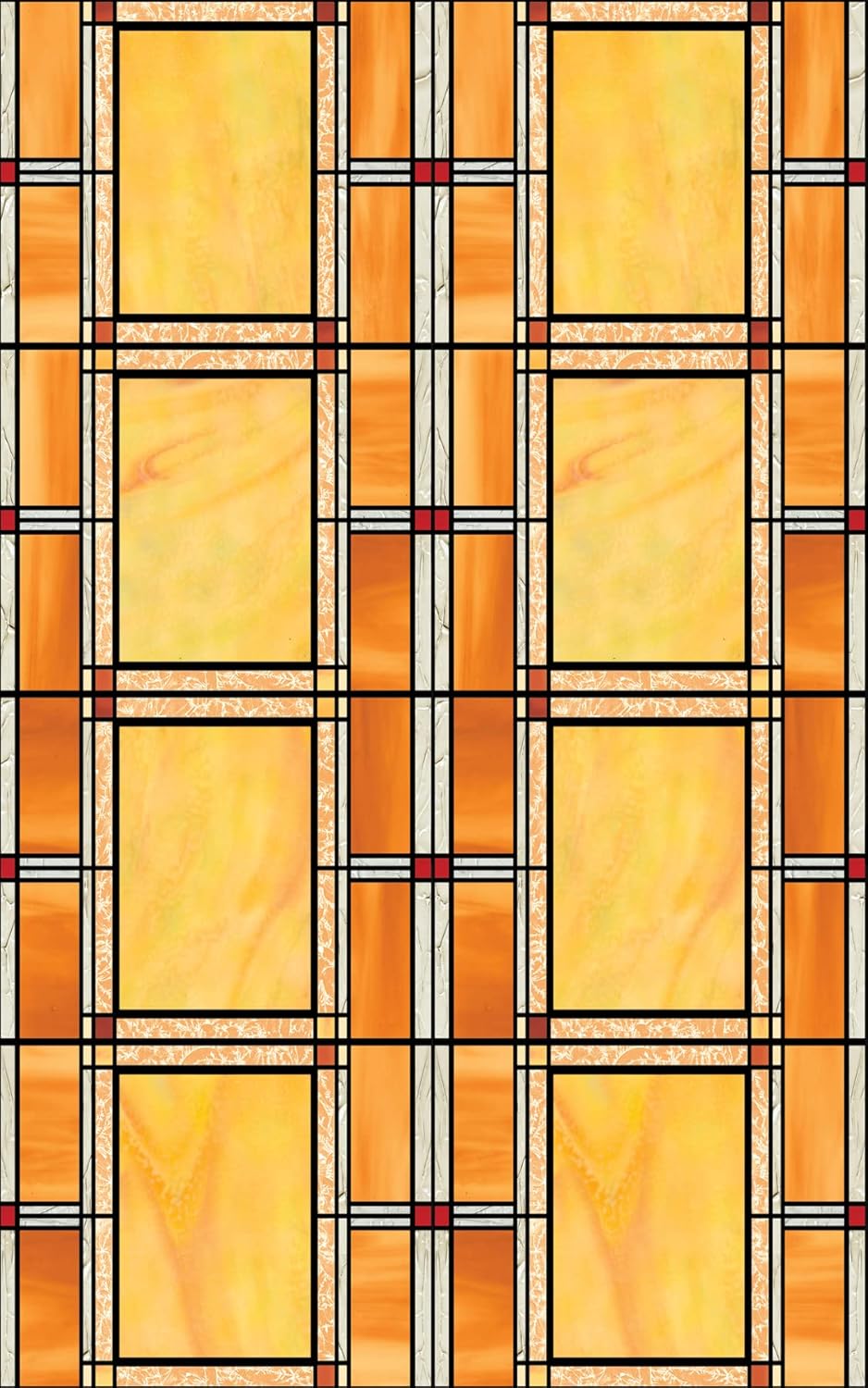 INHOME Arts & Crafts Stained Glass Window Film, Orange : Home & Kitchen
