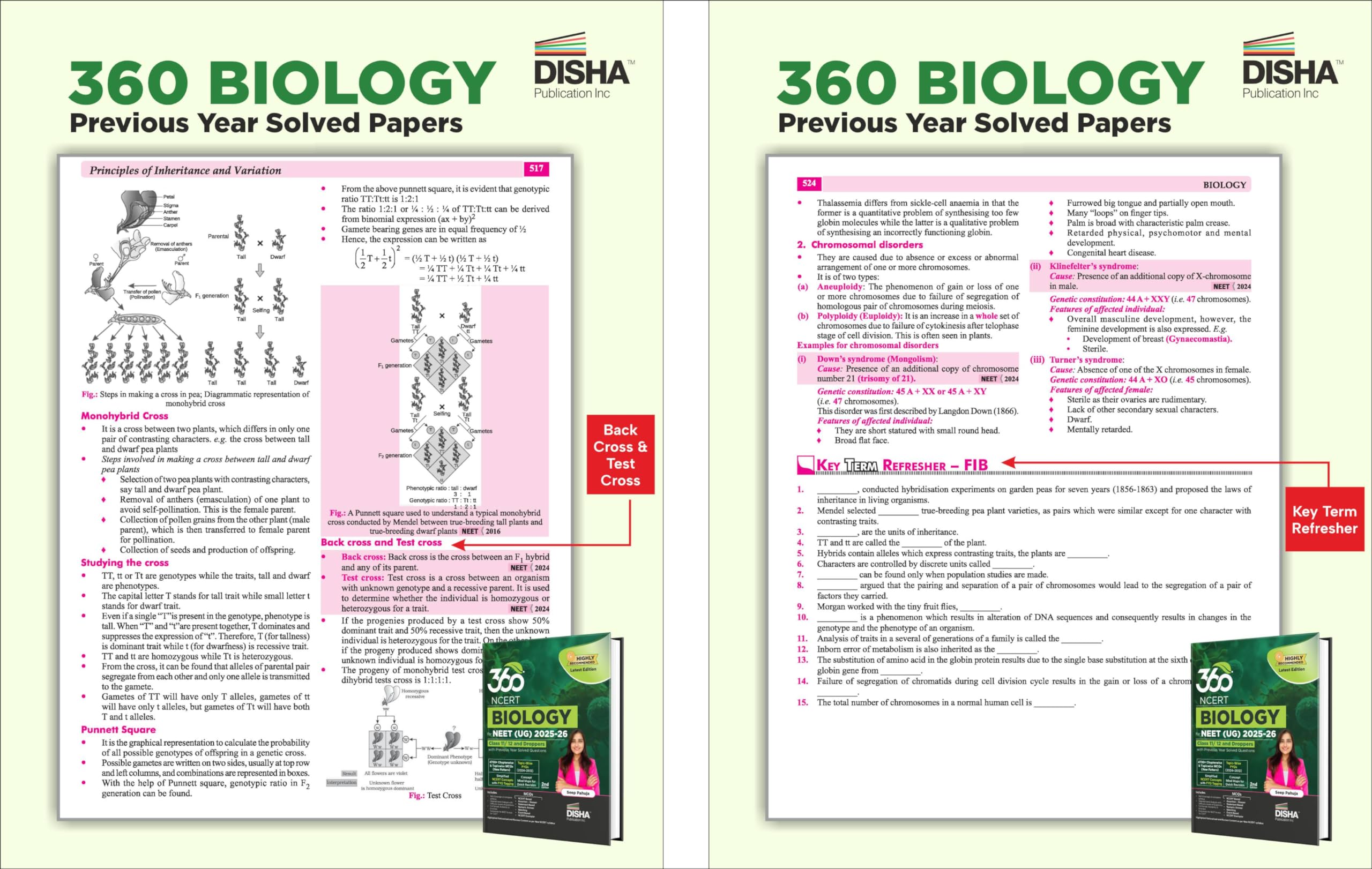 Disha 360 NCERT Biology for NTA NEET (UG) 2025, Class 11/ 12 & Droppers with Previous Year Solved Questions 2nd Edition | Detailed Theory with 6 Level of Practice Exercise 2