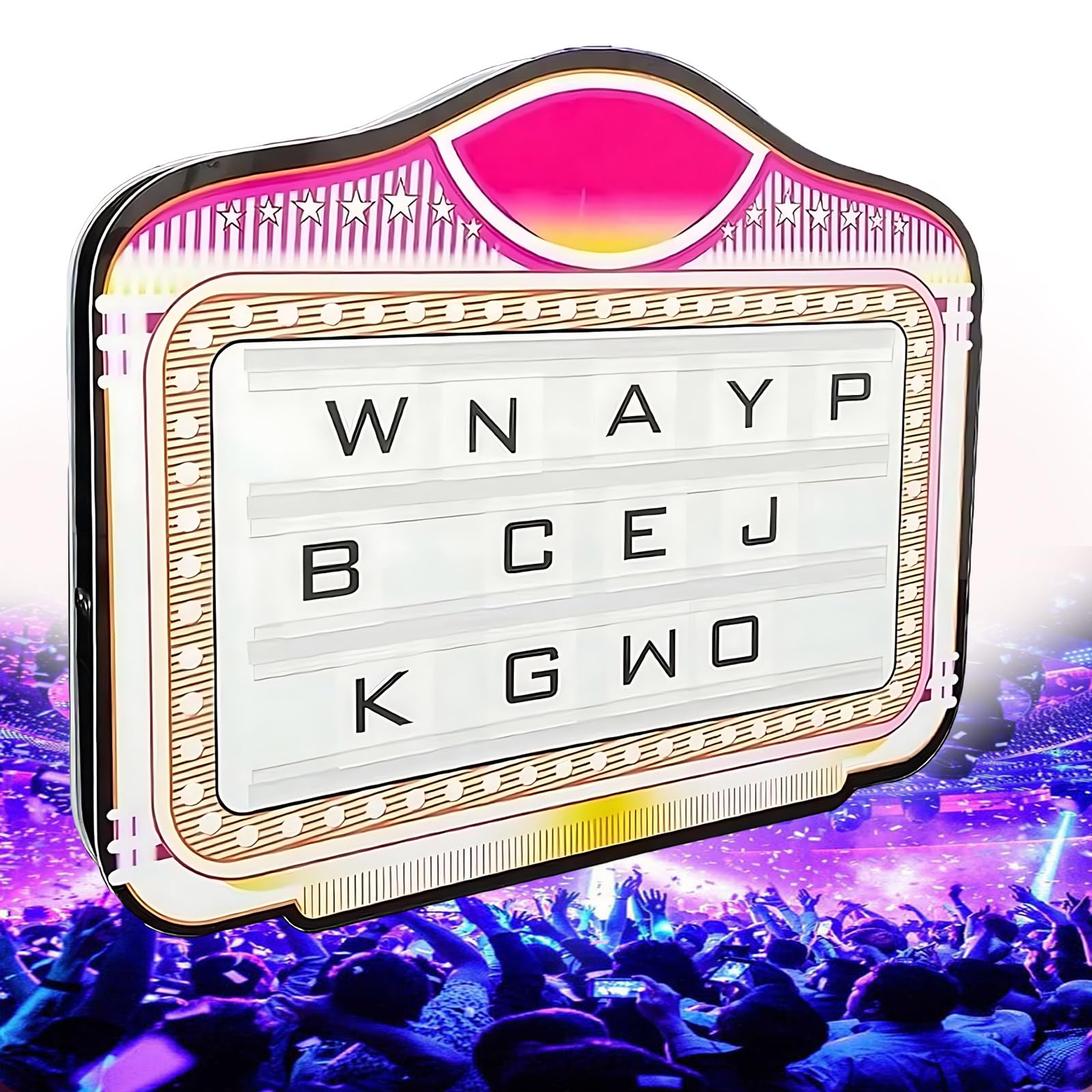 Cartel de Letras de Color, Presentador de Botellas con Letras LED - Señal Personalizable con Servicio VIP, Cambio de Color y Letras Intercambiables Club